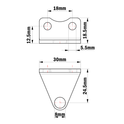 66-208-1 MODULAR SOLUTIONS ALUMINUM BRACKET 8MM SENSOR HOLDING